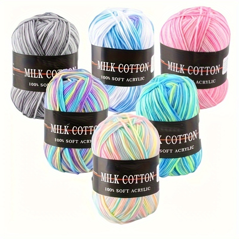 Image of 6pcs Total 300g Multi Color Milk Soft Warm Knitting Crocheting Yarn For Hand Knit Sweater Hat Diy Amigurumi Doll Blanket Toy