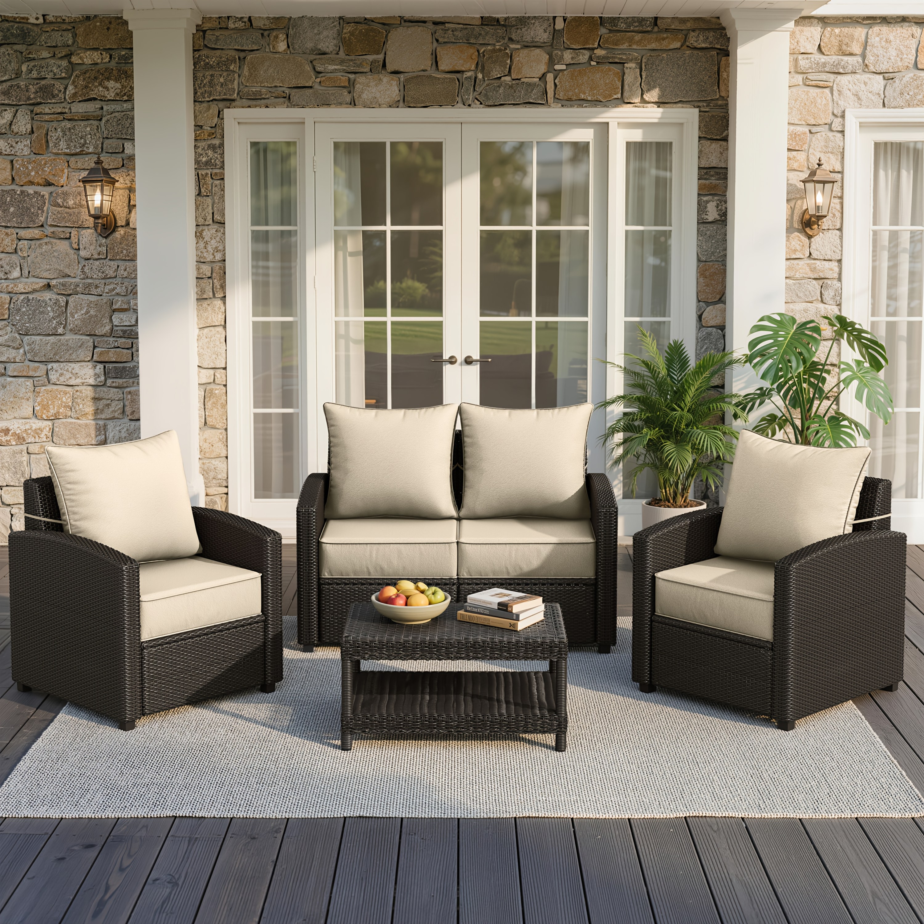 Outdoor Cushion Set of 1pc/2pcs/4pcs/6pcs - Thick 35D High-Density Foam Cushions Measuring 24*24*6.5 Inches, Featuring Quick Rebound, High Durability, And Easy Cleaning, Suitable for Outdoor Furniture Like Sofas And Patio Chairs