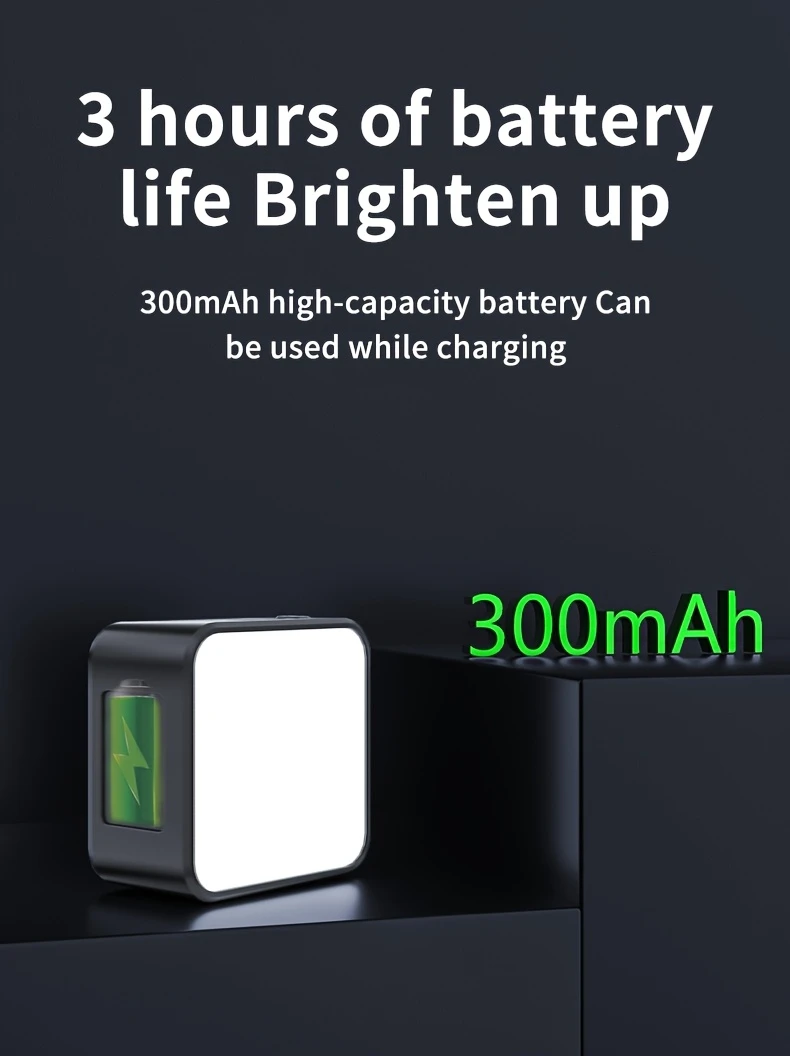 3 mini magnetic photography fill light color temperature 2500k 6000k adjustable brightness type c cable charging night portrait photography food shooting vlogging records selfie fill light details 5