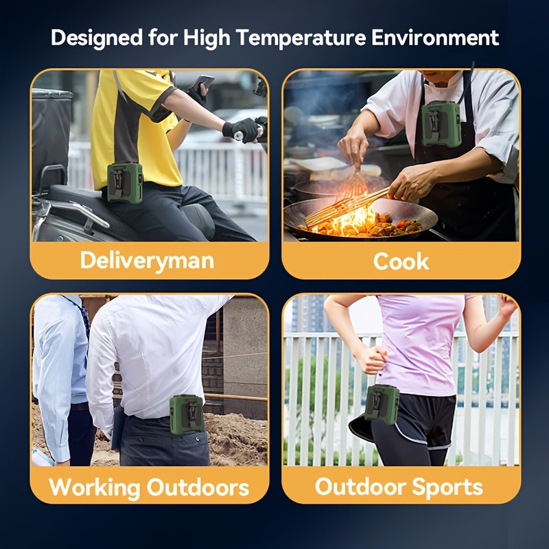 2025 pocket sized shirt fan portable waist clip body fan usb c rechargeable 5 speed adjustable personal wearable 10 40h high power outdoor hours or more battery compact belt fan suitable for site outdoor use portable fan details 2
