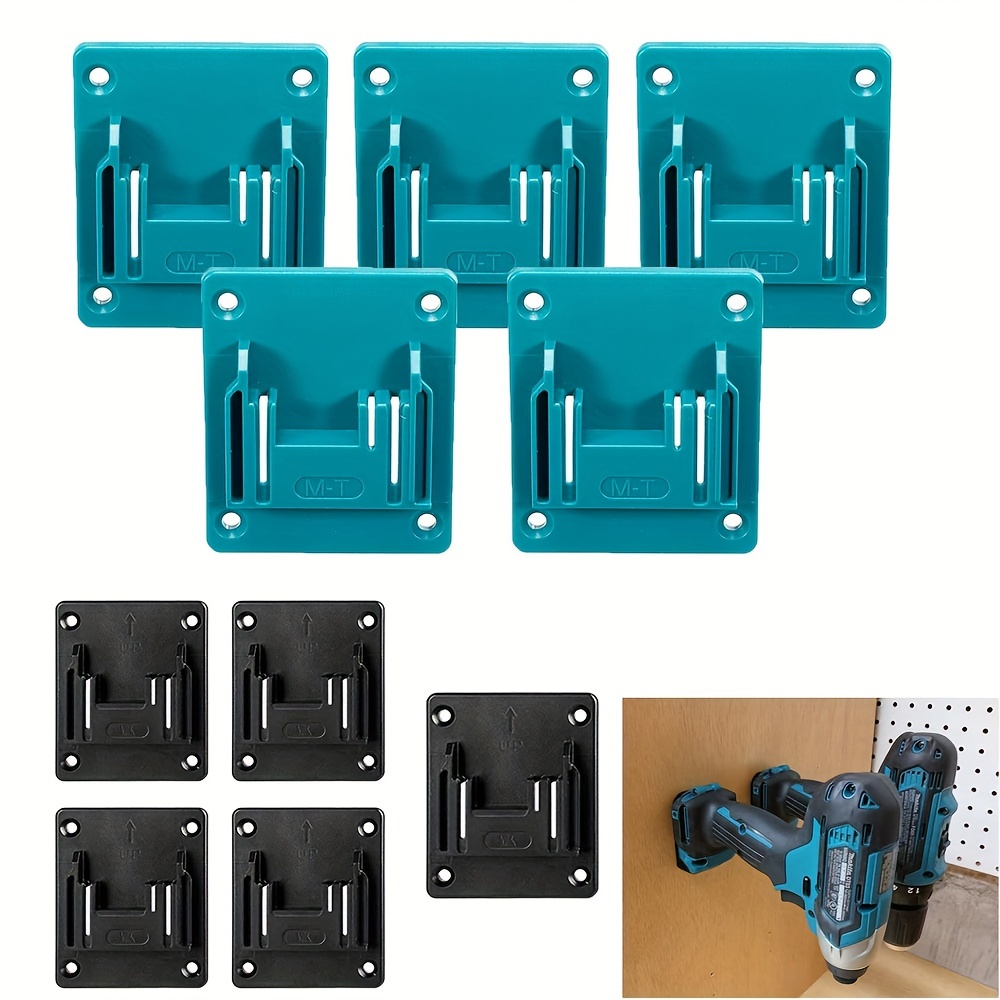 

5-pack Durable Abs Tool Holder For Makita/bosch 18v - Wall Mount Storage Rack With Slot, Easy Install, Keeps Workspace Tidy
