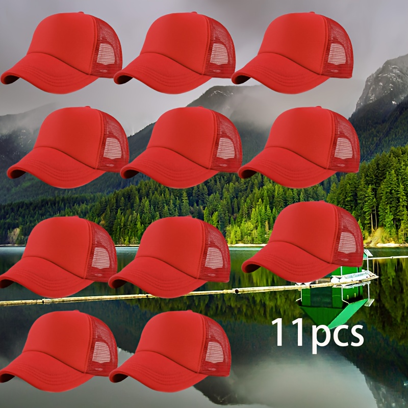 11pcs Custom DIY Pattern Photo Print Mesh Baseball Cap Set
