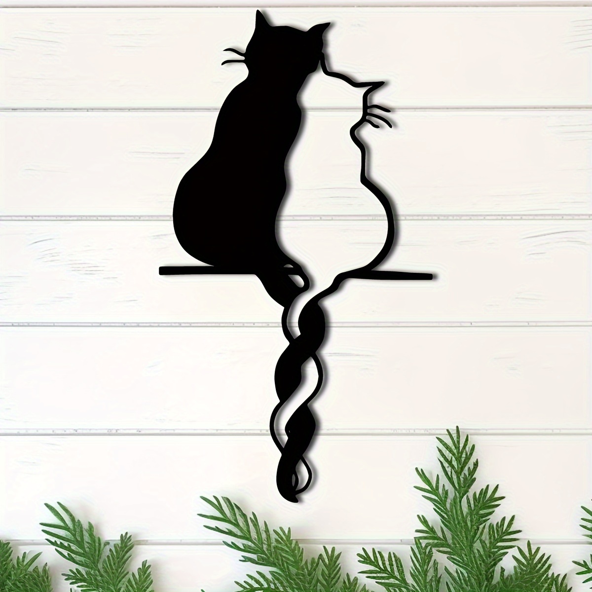 

1pc Cat Metal Wall Decor, Metal Cat Wall Art, Modern Minimalist Wall Art, Cat Lover Gift, Suitable For Home Outdoor Wall Hanging Decoration, Cat House Sign