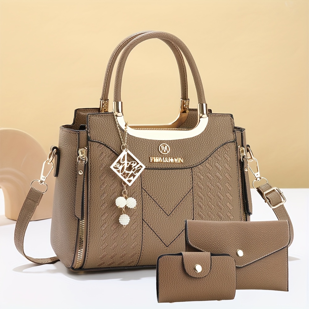 3pcs womens fashion set trendy single shoulder bag versatile - Temu
