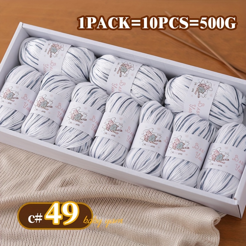 1-set (10 Groups/500g) Fiber Knitting Yarn - Soft Suitable For Sweaters, Scarves, Hats | Skin-friendly Baby & Skin Crafting | Cozy Handmade Garments