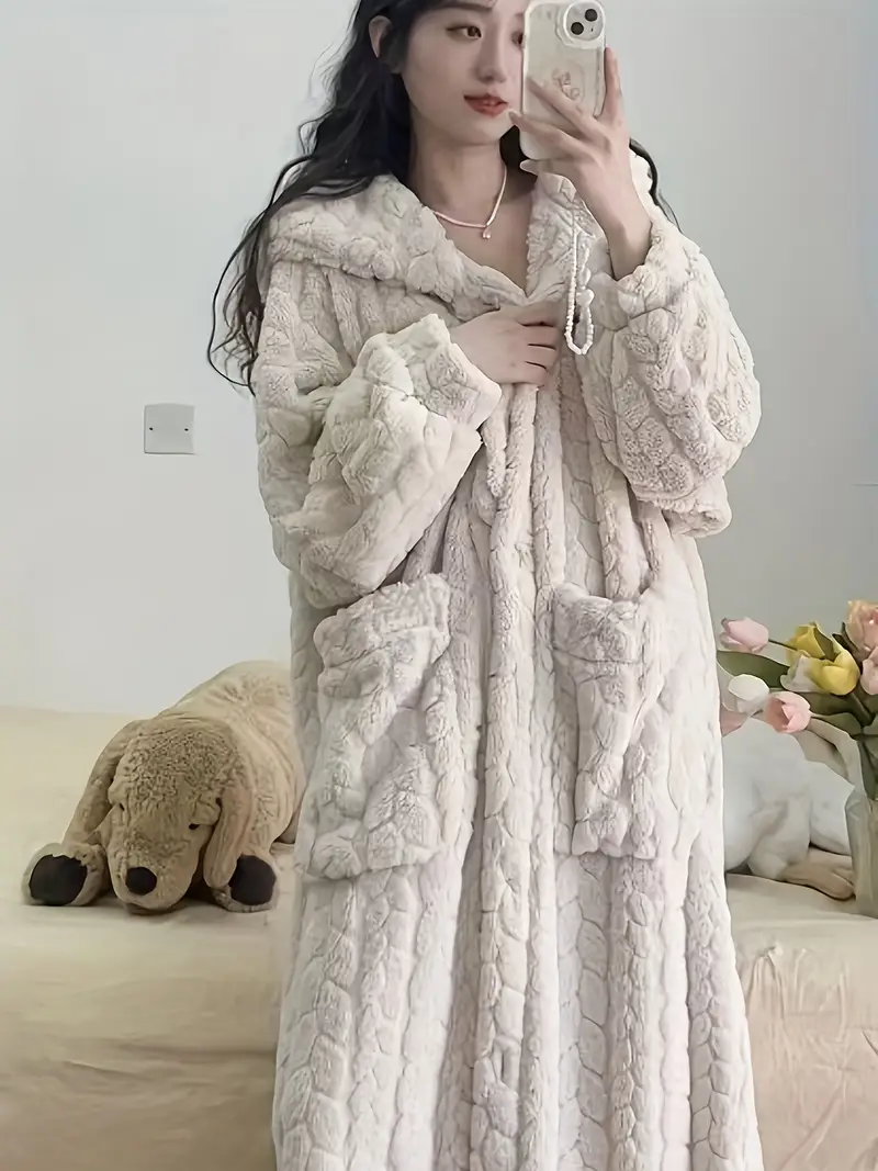 flannel dressing gowns ladies Women's Flannel Robe
