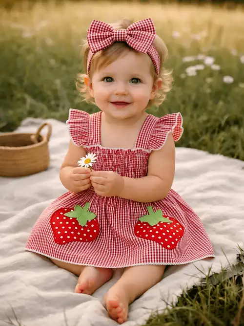 baby strawberry dress sold on Temu United States baby strawberry dress sold on Temu United States