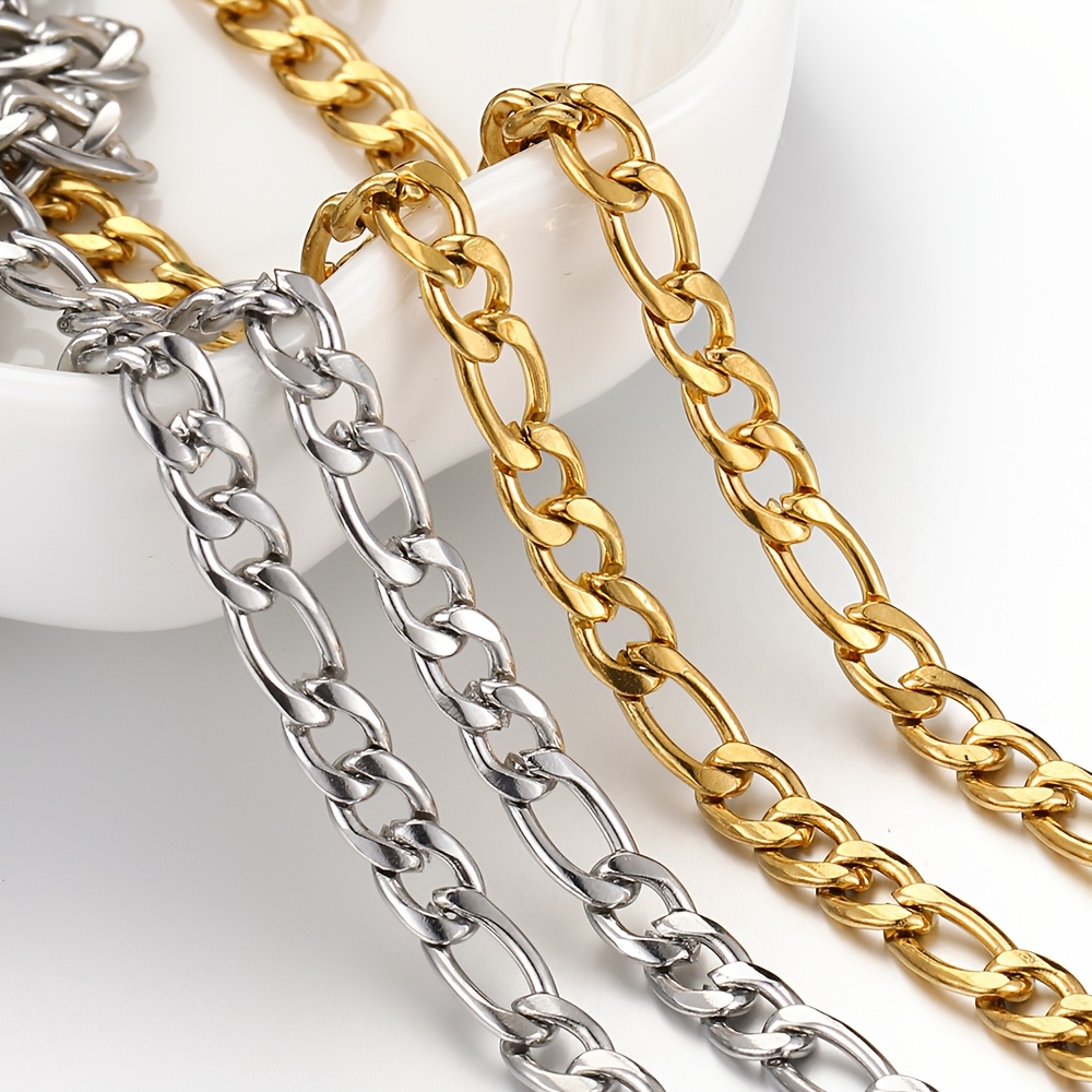 

Mingxuan 2m Stainless Steel 3:1 Chain - Fashionable Diy Necklace & Bracelet Jewelry Making Supplies