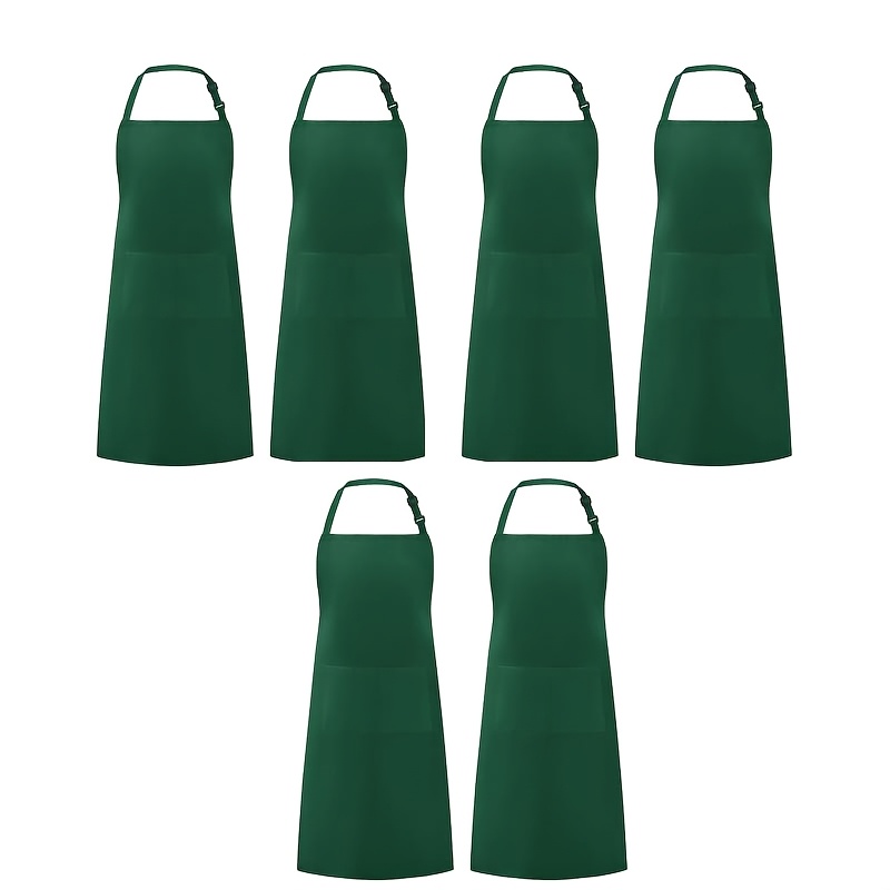 TEMU 6-pack Durable Breathable Polyester Aprons For Men And Women | Customizable With Logo Printing For Restaurants, Painting, And More