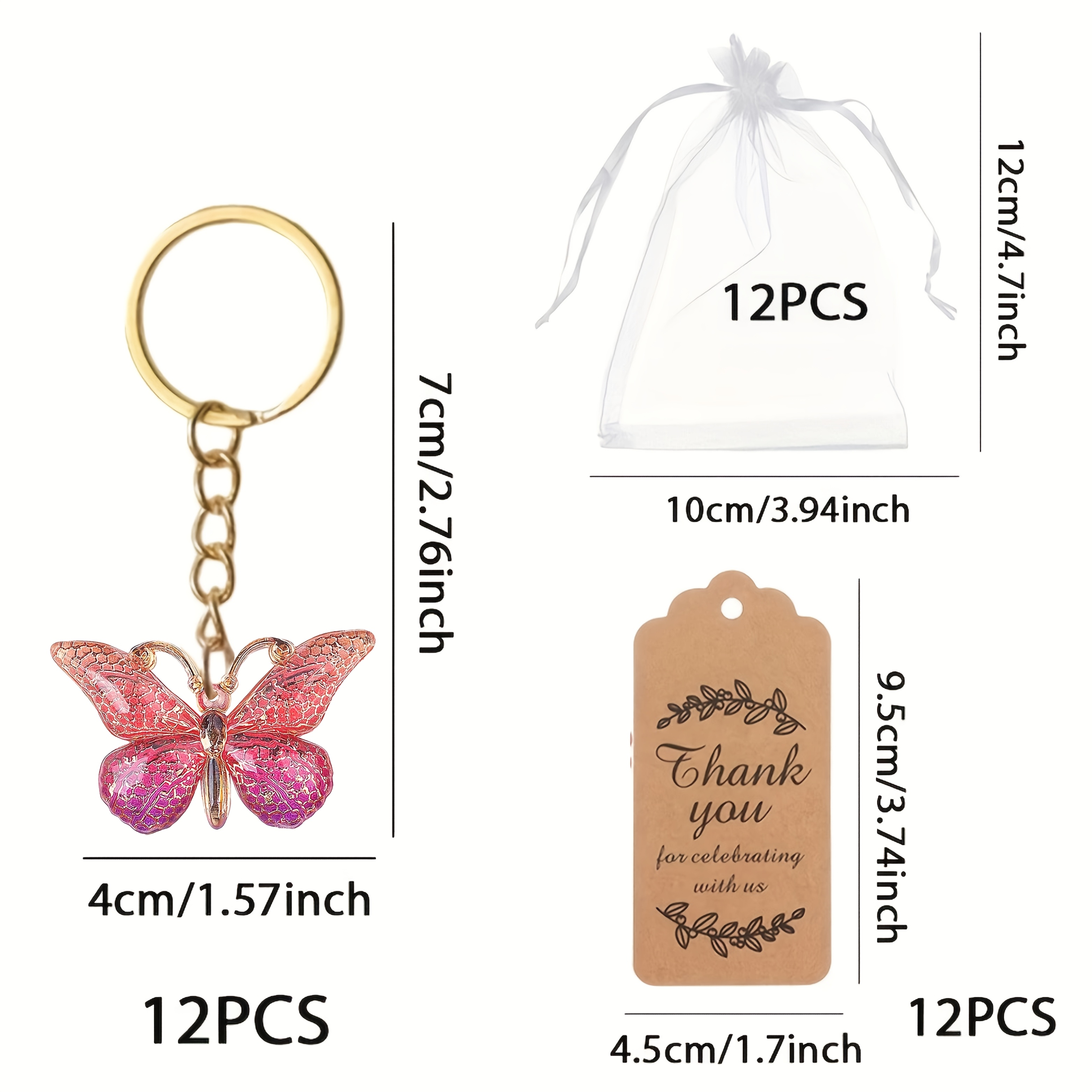 TEMU 36pcs Keychain Gift Set, Valentine's Day Holiday Small Gift, Pendant, Creative Souvenir. Gradient Keychain, Exquisite Gift. Romantic Keychain,