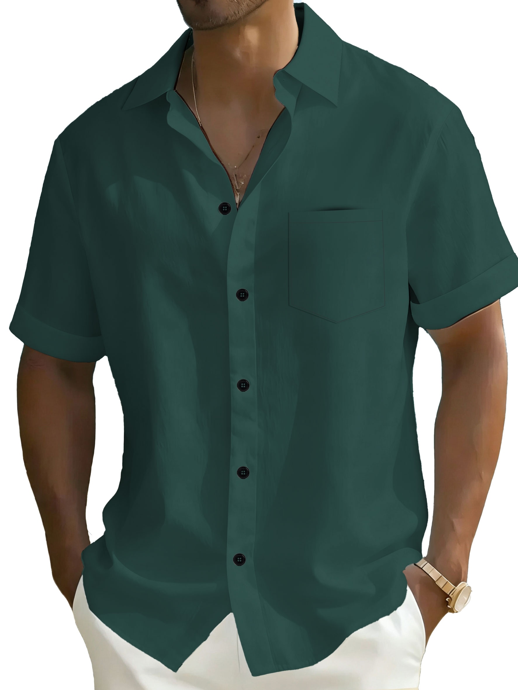 green dress shirt men sold on Temu United States