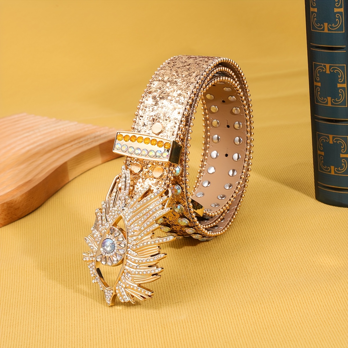 Flamingo Belt w/ Rhinestones, Sequins & Studs - Valentine's Day
