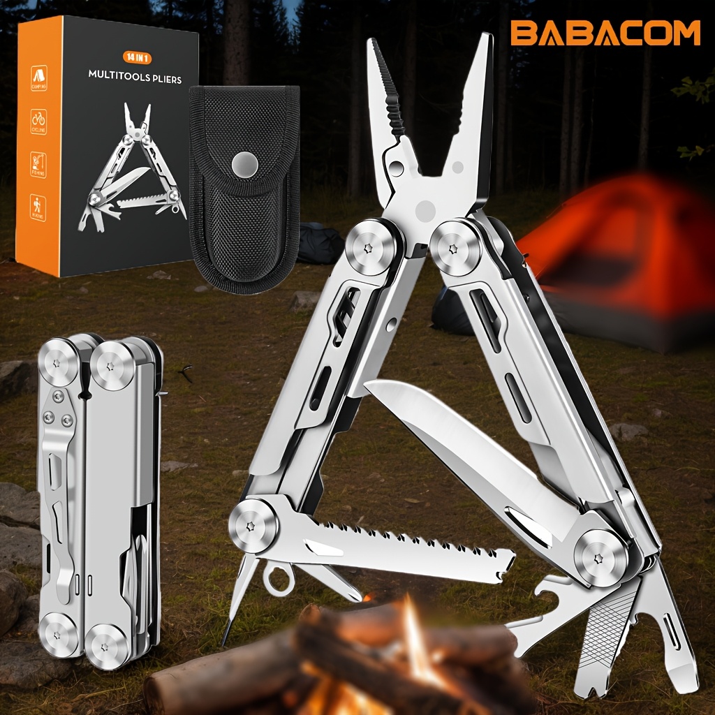 14 in 1 stainless steel foldable multitool pliers - Temu