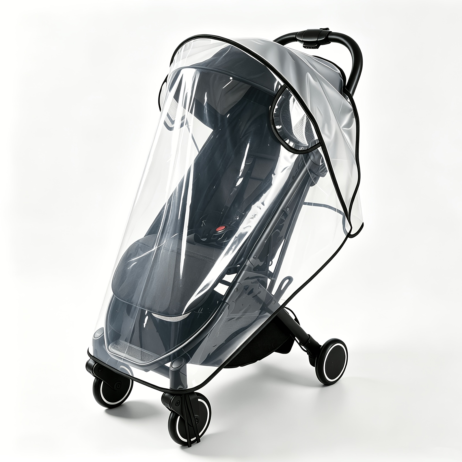 Transparent Stroller Rain Cover With Canopy Compatible For All Buggy & Pushchairs - Double-sided Windproof & Rainproof Shield, Lightweight Portable Suitable For , Rainproof Accessory