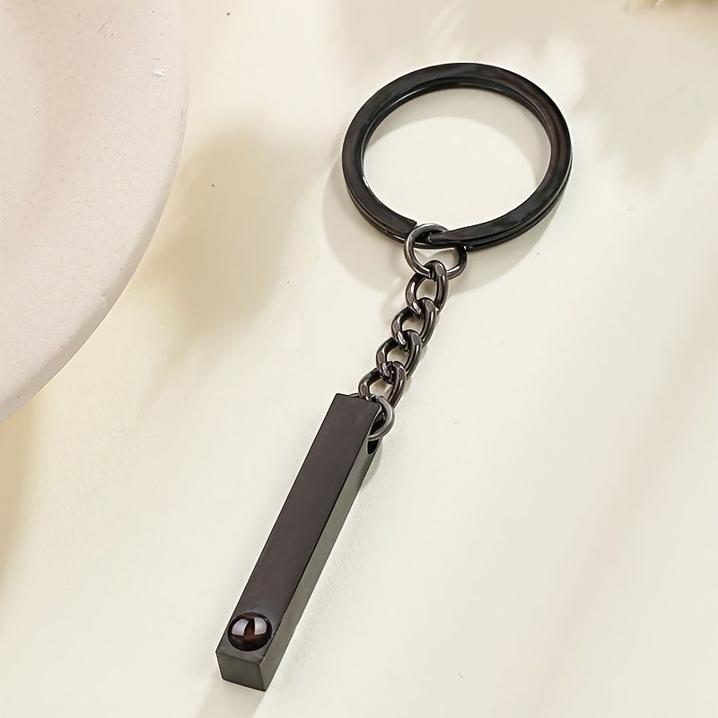 Image of Custom Photo Projection Keychain Stainless Steel Projection Keychain Suitable For Men And Women Birthday Christmas Family Gift