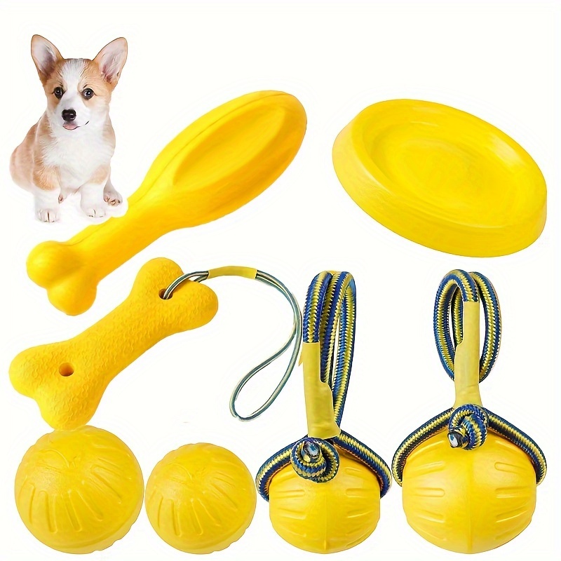 

Eva Dog Chew Ball With Rope - Bite-resistant Training Toy For Medium Breeds, Includes & Puller Ring