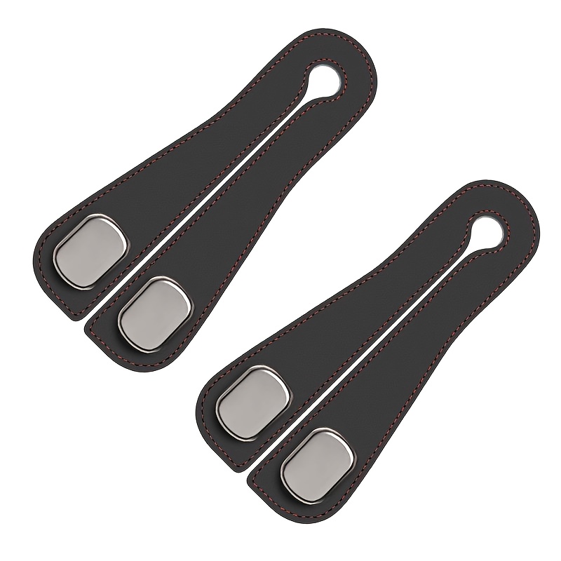 2-pack Car Seat Back Organizer Hooks, Pu Leather Dual Hook Organizer, Multi-functional Car Hook, Car Seat Back Storage Accessories