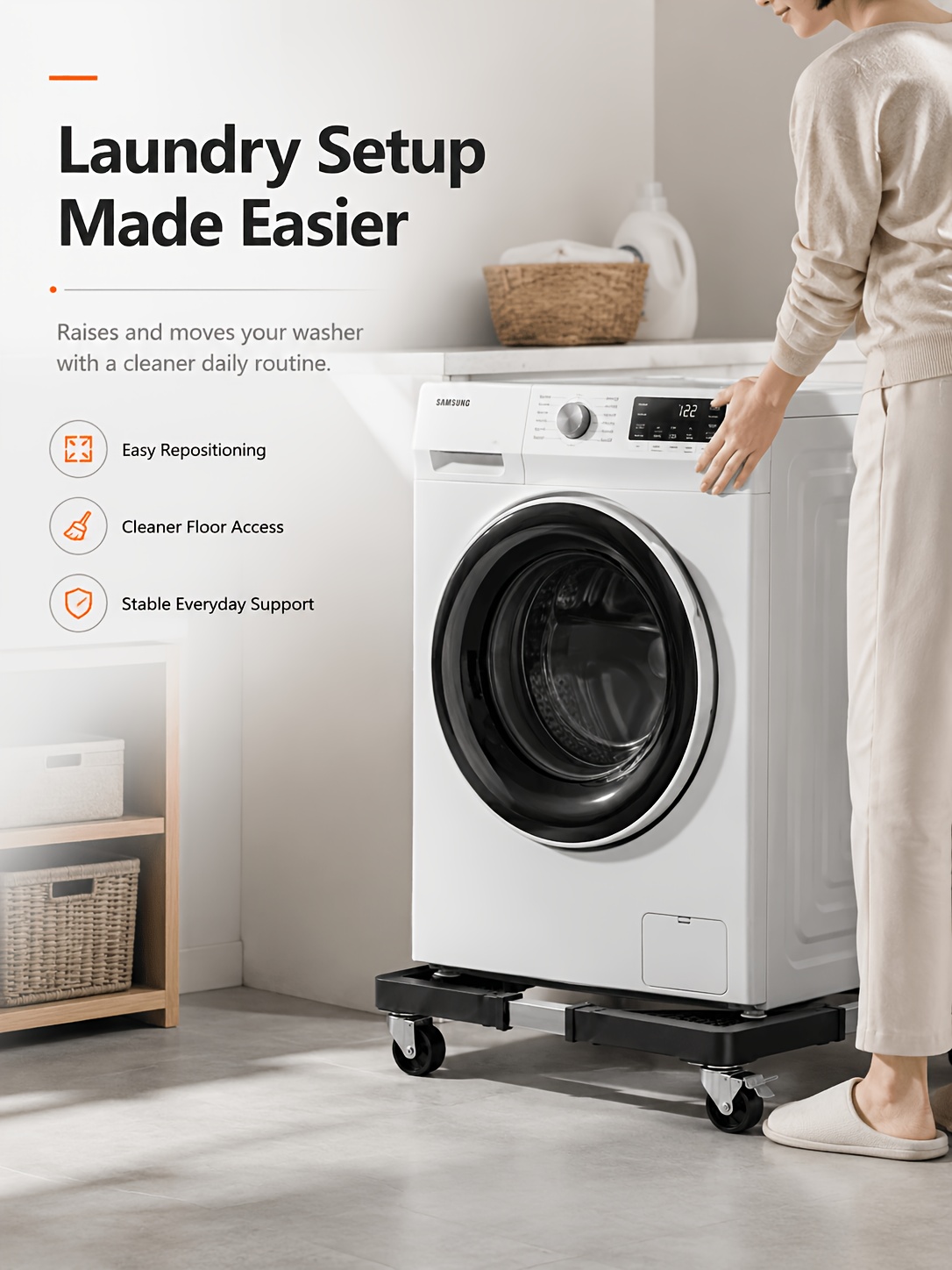 mini fridge stand adjustable furniture stand with 4   washing machine stand base laundry pedestal with horizontally   for dryers washers refrigerators random color Product details 0