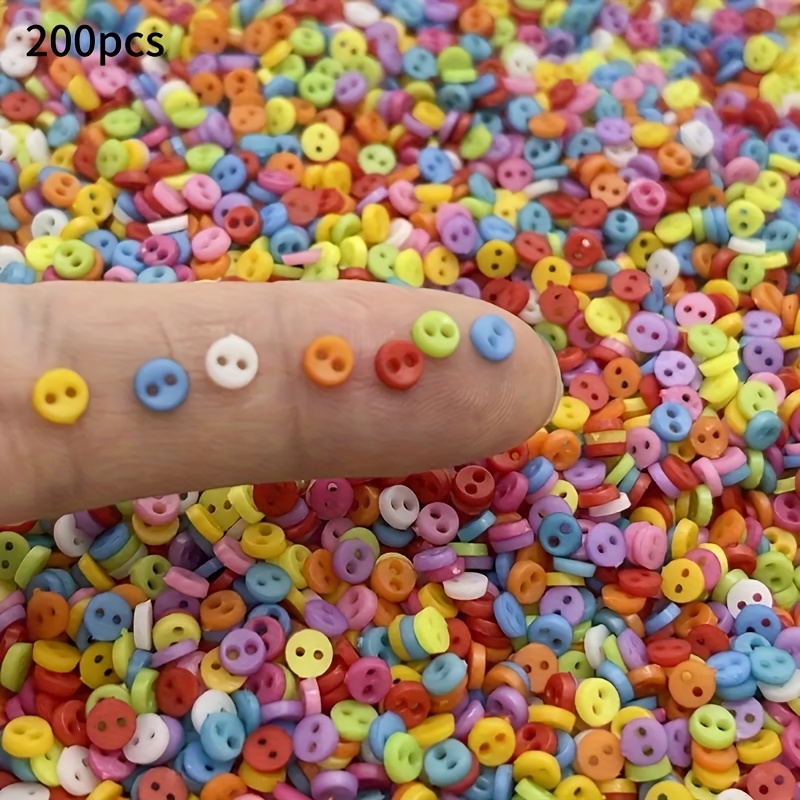200 mini round buttons 4mm assorted colors suitable for doll clothing