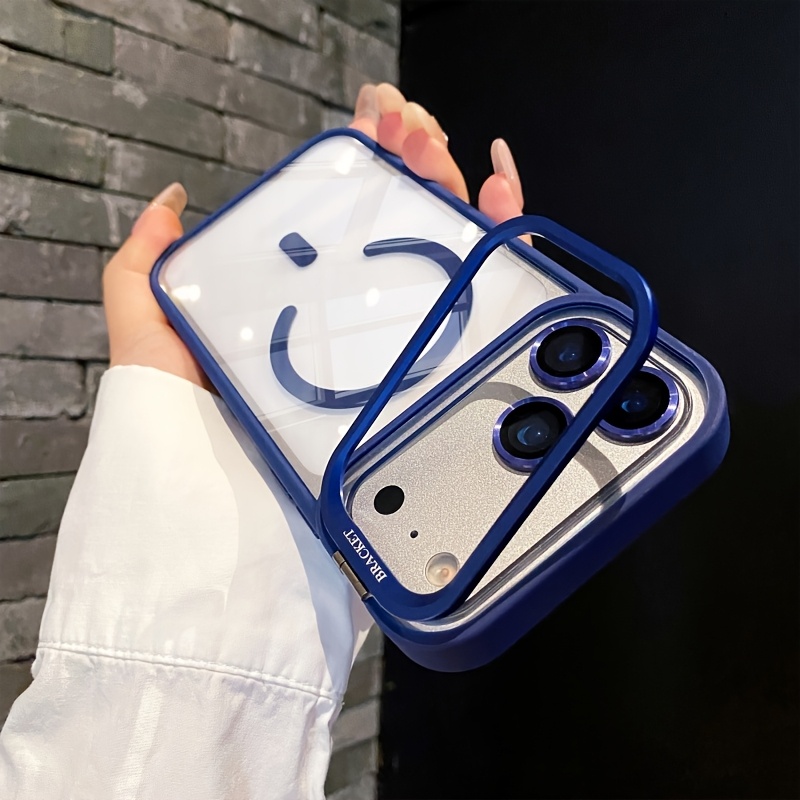 TEMU Phone Case - New Universal Case With Holder And Magnetic Transparent Back For Iphone. Features Full-body Drop Protection And Premium. Compatible