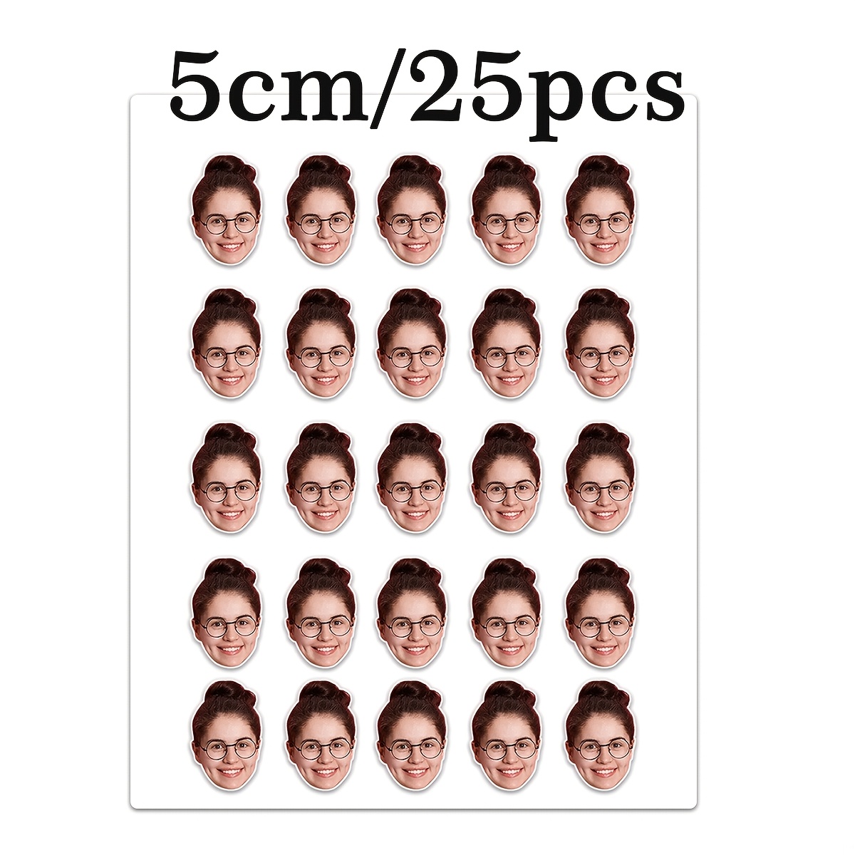 TEMU Customized Face Stickers - Personalized Portrait Decals | Waterproof Pvc | Fun Photo Gift For Everyday Use