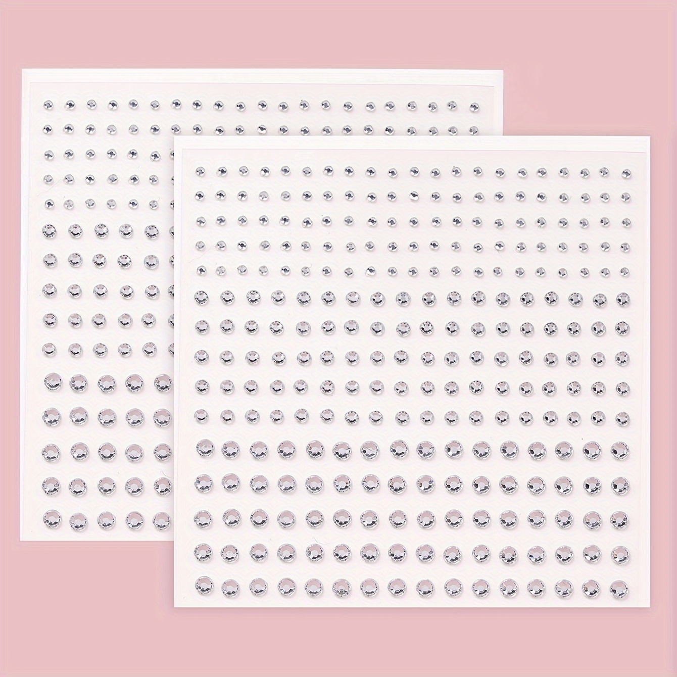 Image of 2pcs 3d Simulation Multi-particle Silvery-white Rhinestone Decoration Stickers For Music Festival Y2k Makeup Ball And Bridal Face Embellishments