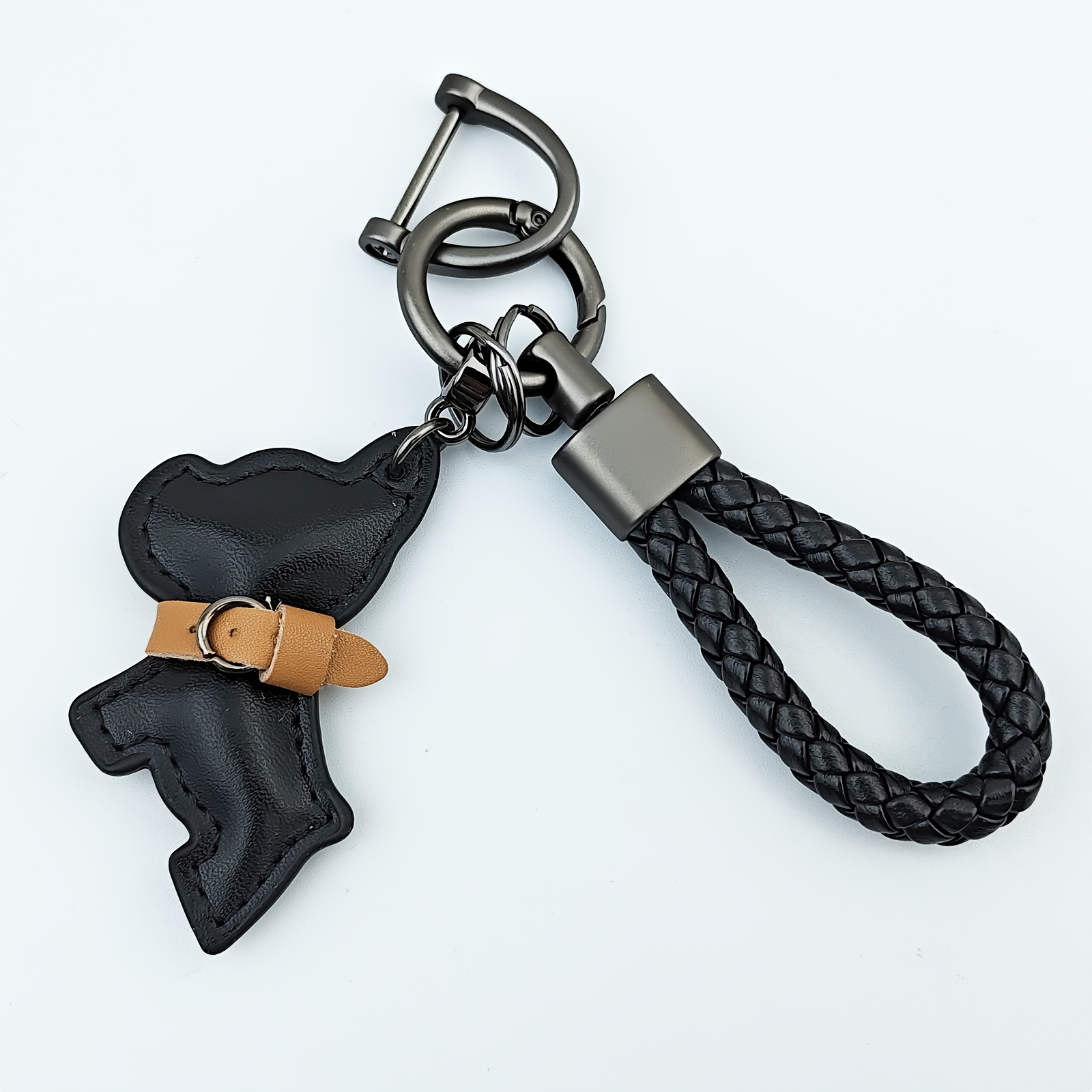 TEMU 1pc Pu Bulldog Keychain Bag Charm, Hand Rope Car Horse Shoe Key Chain Wallet Phone Accessory Pendant Bag Hanging Key Chain