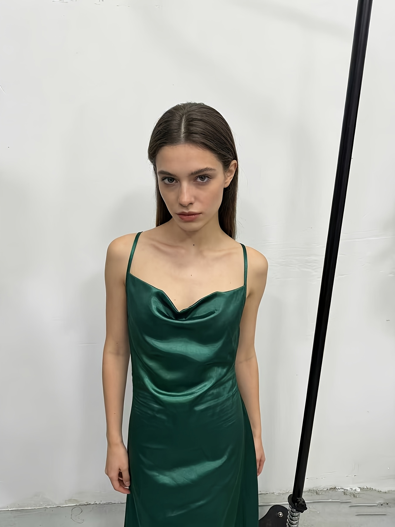 green slip dress sold on Temu United States
