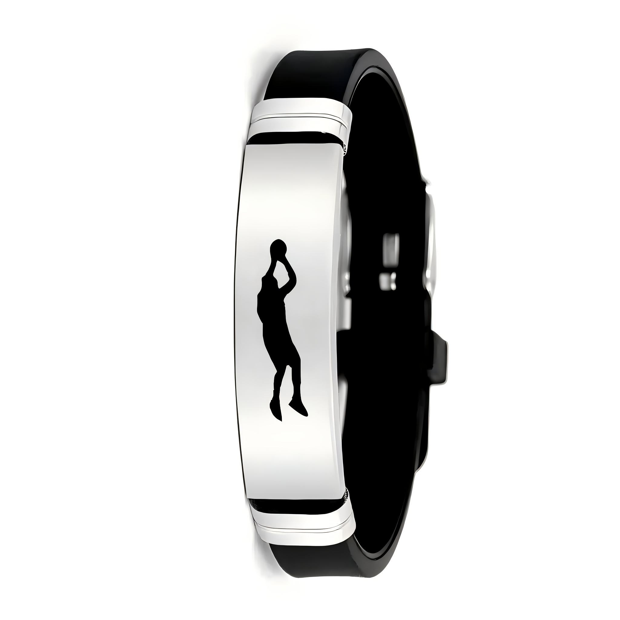 TEMU Accessorio con design commemorativo sportivo per tiro di basket, braccialetto sportivo in acciaio inossidabile 202 e , regalo per festivit�,