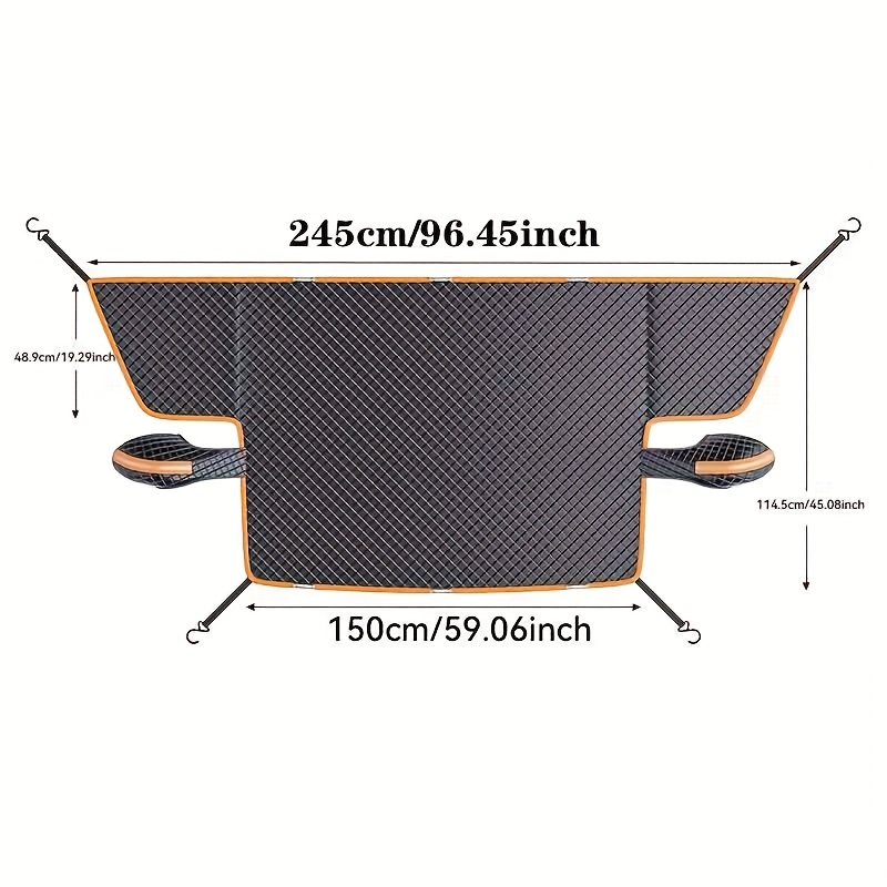 TEMU Car Snow Cover, Windshield Protector, Windproof/snowproof/ Cover. Oxford Cloth Material, Upgraded . Scratch-proof For Winter Days, Fits Sedans &