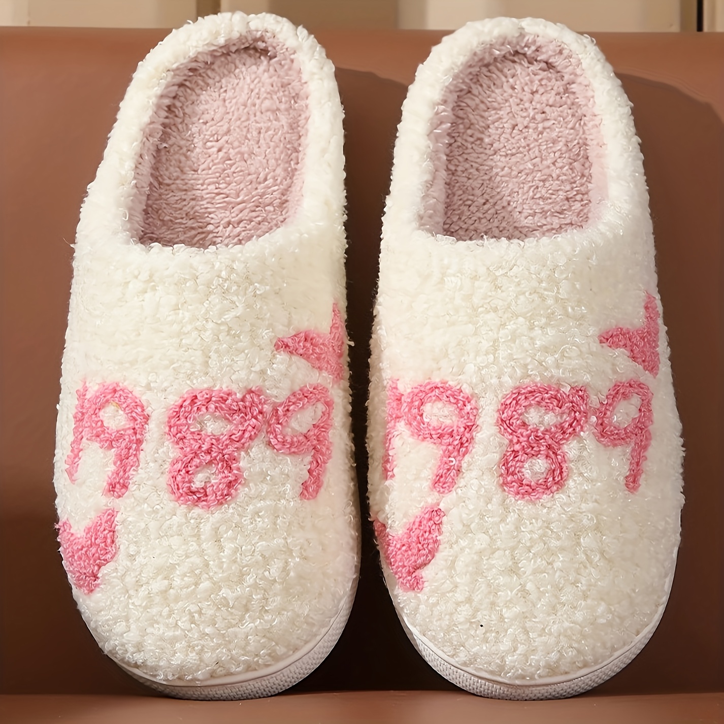 zapatillas casa acogedoras bordado 1989 diseño Temu