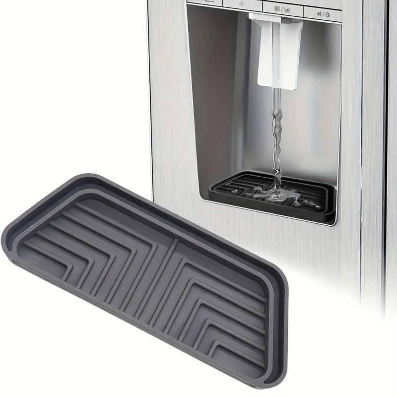 TEMU 1pc Silicone Refrigerator Drip Tray - Water Dispenser Drip Tray And Ice Protection Tray, Raised , Effective Drainage, Leak Prevention, Easy To ,