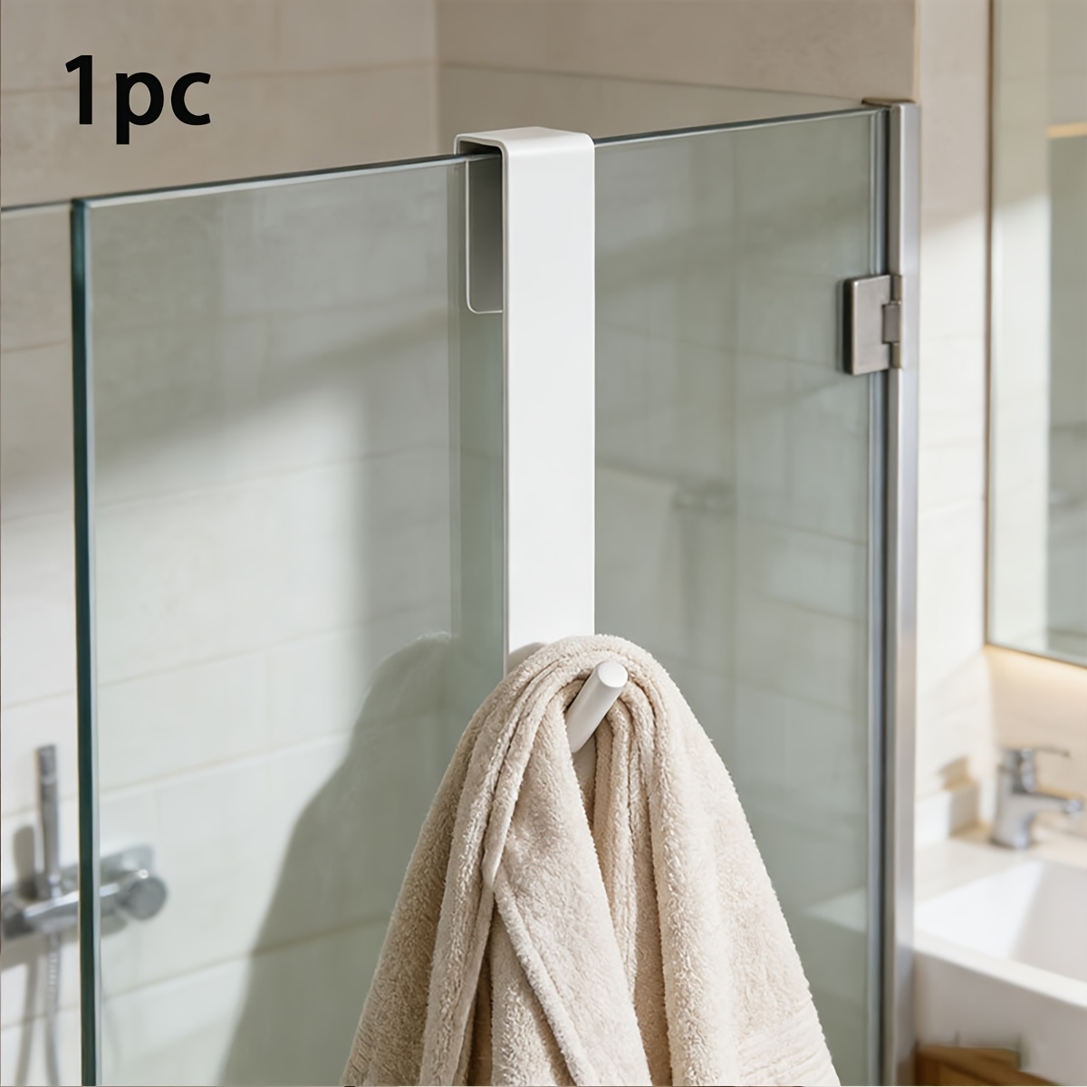 TEMU Crochets de luxe pour porte de salle de bain en verre – Étagère de rangement perçage à fixer au dos de , étanche et antirouille, disponible et