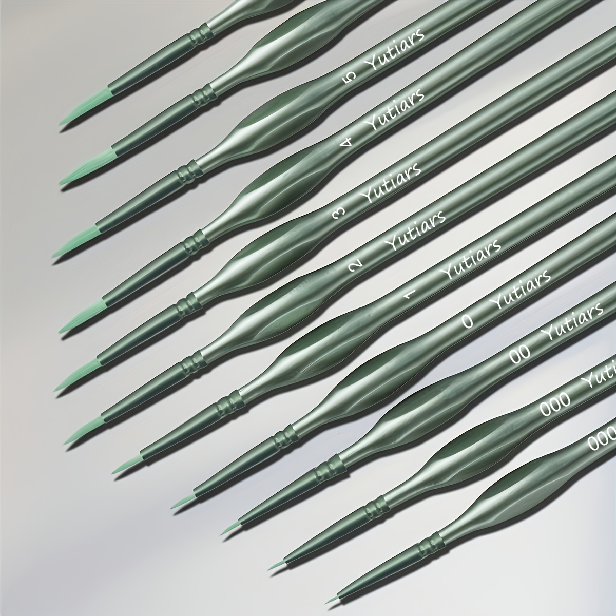 11-pack Fine Art Paint Brushes For Miniature Painting, Acrylic, Watercolor, Oil Painting, Model Building, Craft, And Line Drawing - Triangular Handle, Durable Combination Material - Ideal For Artists