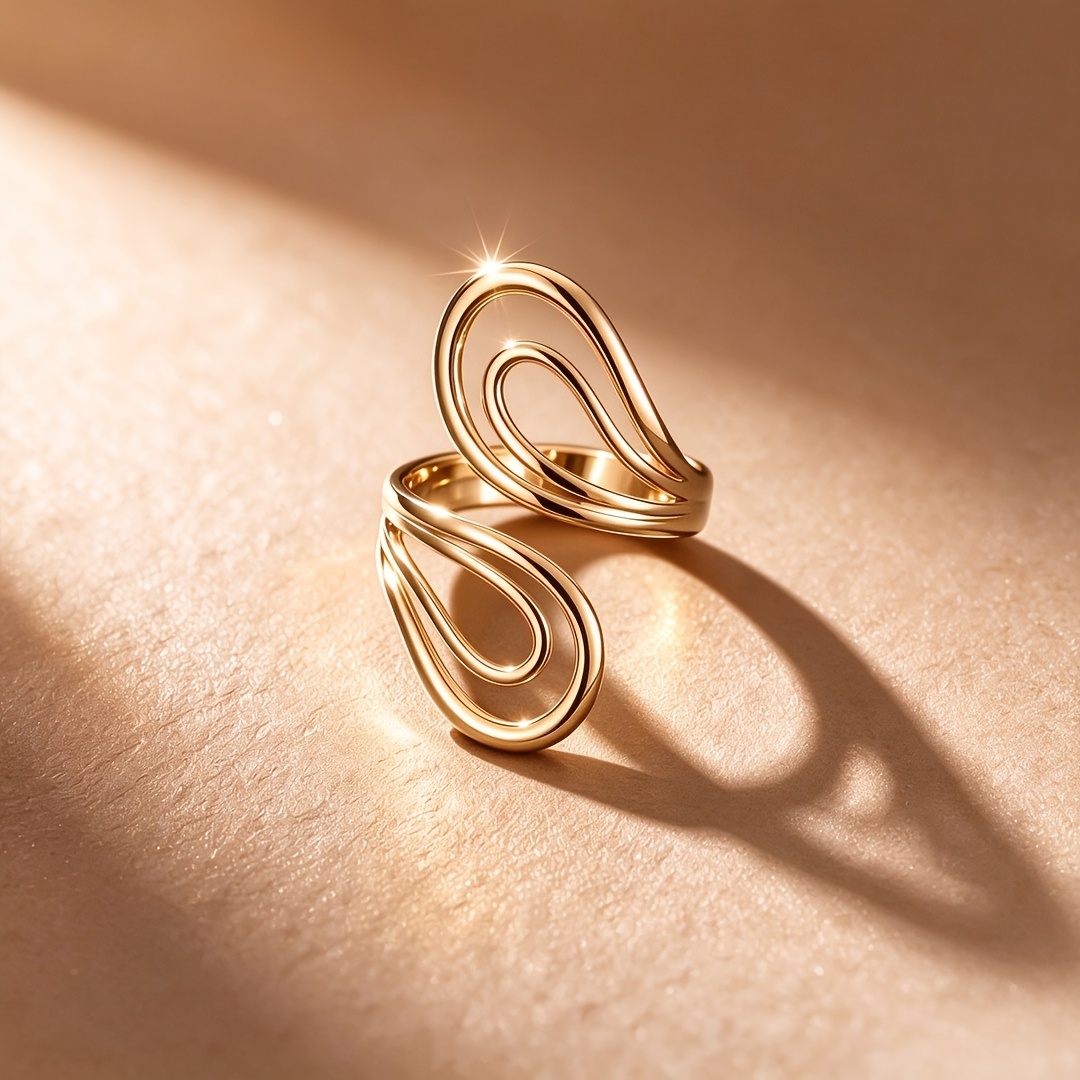 3pcs High-Quality Light Luxury Golden Openwork Stackable Women's Rings