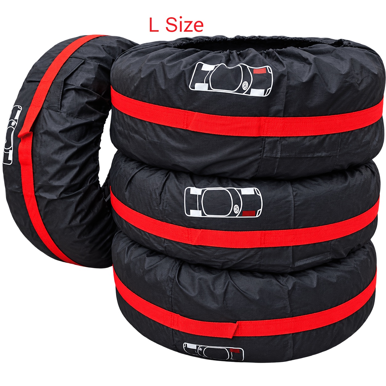 TEMU 4pcs Car Tire Storage Bags, Easy To Move And Prevent Tires From Aging, Suitable For Suvs, Jeeps, Sedans, Snow Tires, Diameter 25.9-8 Inches