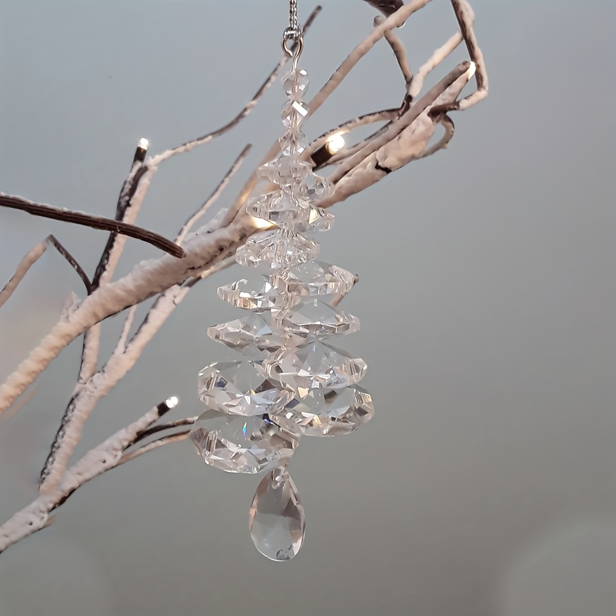 Image of 1pc Crystal Christmas Tree Hanging Ornament, Suitable For Decorating Christmas Trees, Festive Atmosphere Decoration, Christmas Tree Decoration Pendant, Living Rooms, , Windows And , Christmas