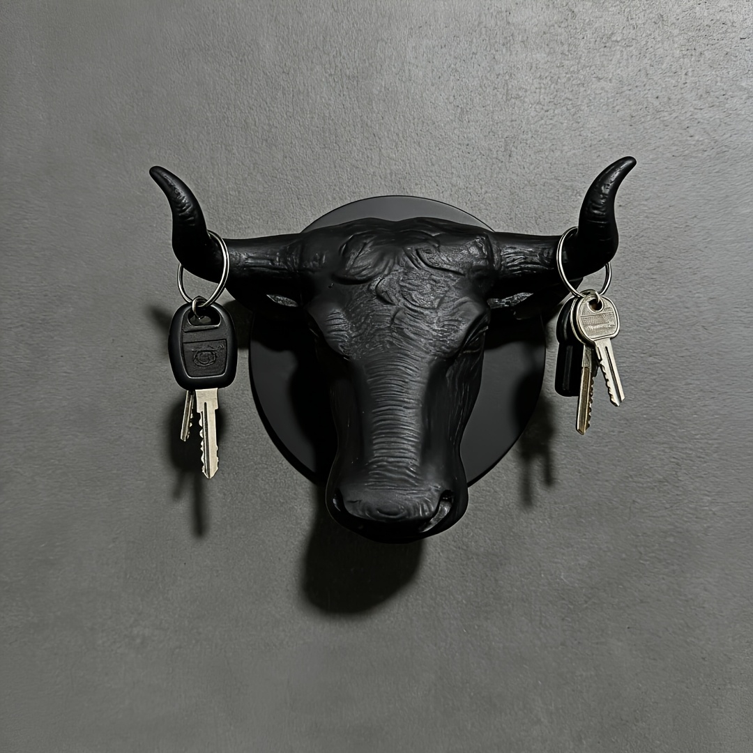 Image of Shaped Seamless Hook | Niche Premium Key Hook ~ 3d Texture Super , Horn Hook Holds Keys And Small Items, /gray/brown To Home Decors, Entryway Decor And Key Organization