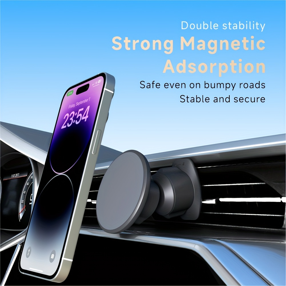 TEMU Supporto magnetico per telefono da auto VelozityTech compatibile con iPhone 17/16/15/14/13/12 Pro Max, base magnetica ultra-resistente e clip
