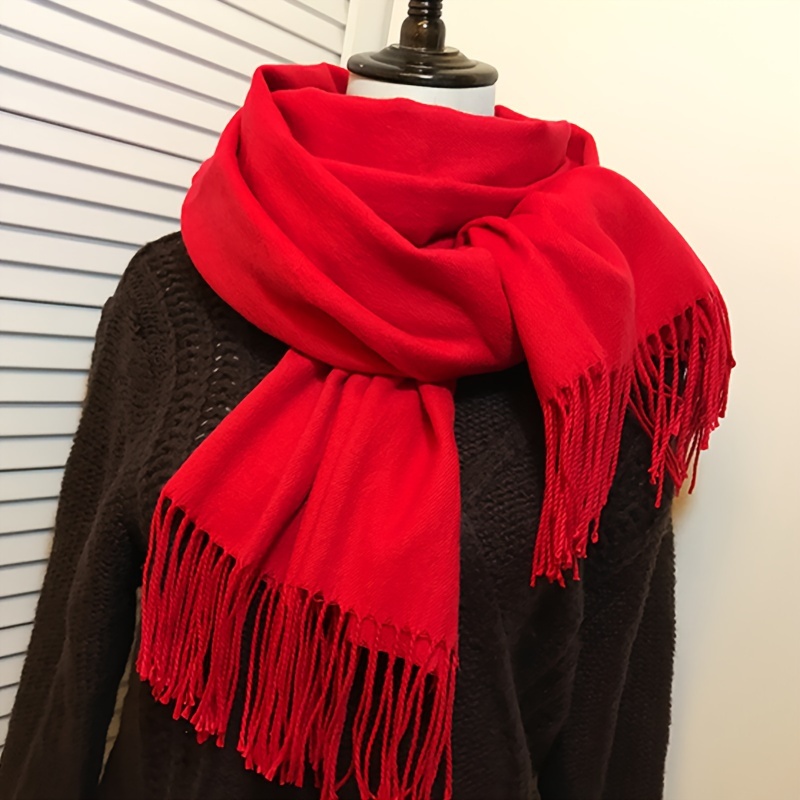 

Élégant foulard - , épais, et -vent franges à pompons, les tenues d'extérieur en et en hiver