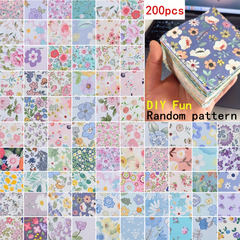 

200pcs Vibrant Fabric Squares - Assorted Colors, 3.9*3.9 Inches - Ideal For Diy Sewing, Quilting & Toy Crafts Random Pattern