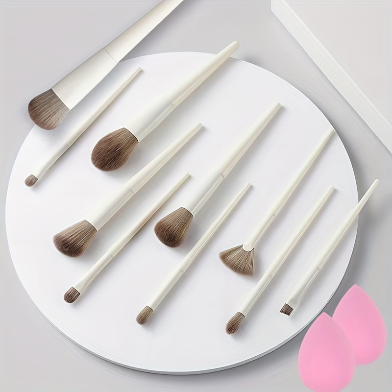12pcs Premium Synthetic Makeup Brush And Beauty Sponge Set - Ideal For Blending Foundation, Blush, Concealer, And Eyeshadow!