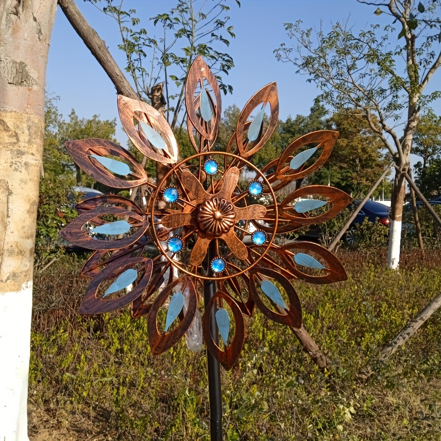 Escultura De Viento De Tambor Steampunk De Metal, Molino De Viento Con Paleta En Forma De Guitarra Y Engranajes, Giro Suave Con Brisas Ligeras, Decoración De Jardín Y Patio - CONQUERALL