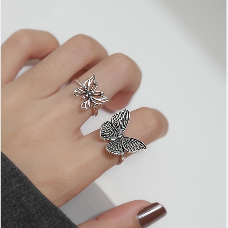 

2 Open Butterfly Ring Simple Elegant Ring Suitable For Daily Commuting, Celebrating Holidays, Traveling And Wearing