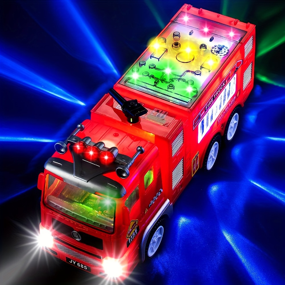 

Fire Truck Toys For Boys, Girls, Children With 4d Led Lights, - Suitable For Children From 3 Years Trucks, Realistic Fire Truck Siren Sound, Crash And Travelling