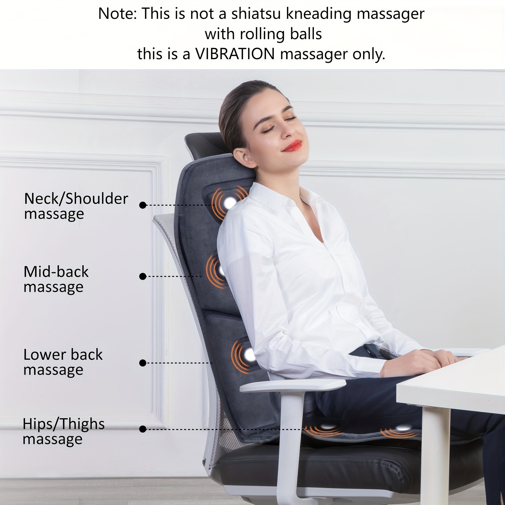 Massage Seat Cushion With Heat, 10 Vibration Motors Seat Warmer, Back  Massager For Chair, Massage Chair Pad For Back