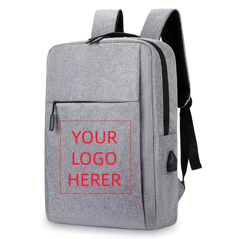 TEMU Customizable Design Backpack With Laptop And Tablet Compartment- Durable Polyester Lining Travel Business Backpack, Hand Washable In Black, Red,