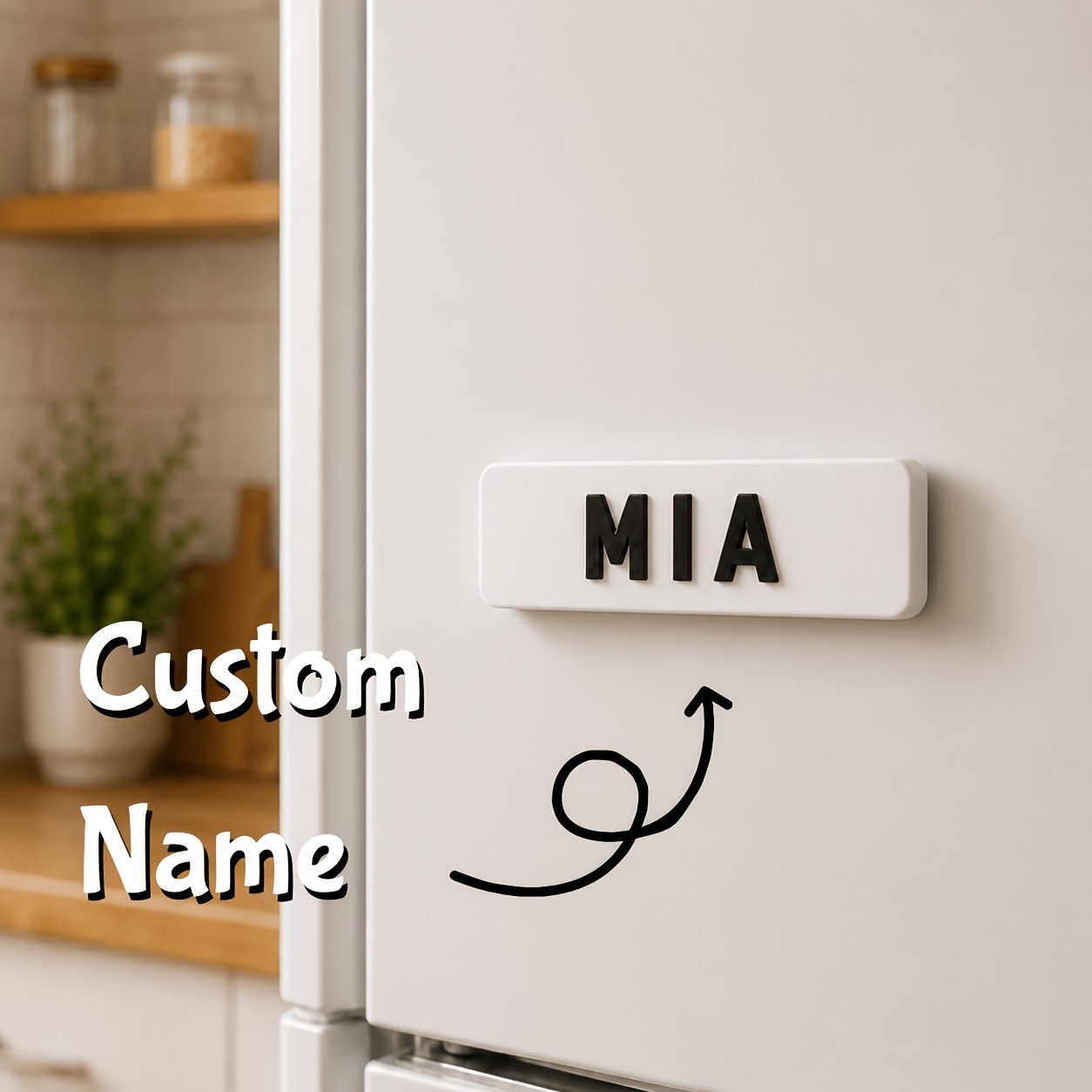TEMU Aimant de réfrigérateur personnalisé 1pc avec texte personnalisable, nom ou numéro, aimant de réfrigérateur magnétique personnalisé, idéal pour