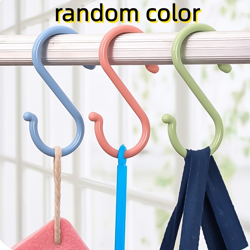 TEMU Couleur Aléatoire - 5pcs Crochets en Plastique Multicolores , Crochets de Rangement Ménagers Polyvalents, Crochets , Adaptés pour Cuisine, Salle