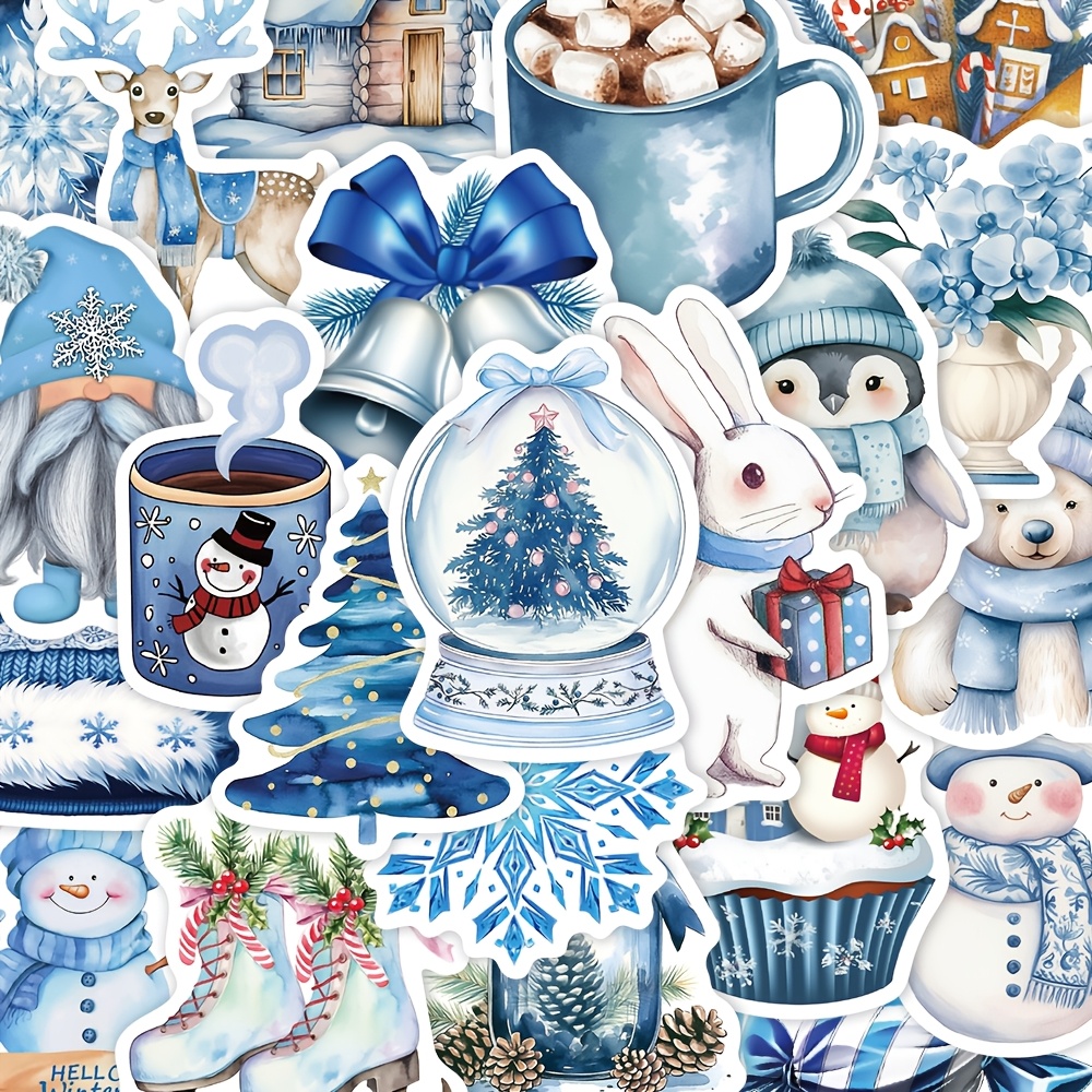 

50pcs Winter-themed Pvc Stickers For Laptops, , And Phone Cases - Decorative Decals By Gutbd